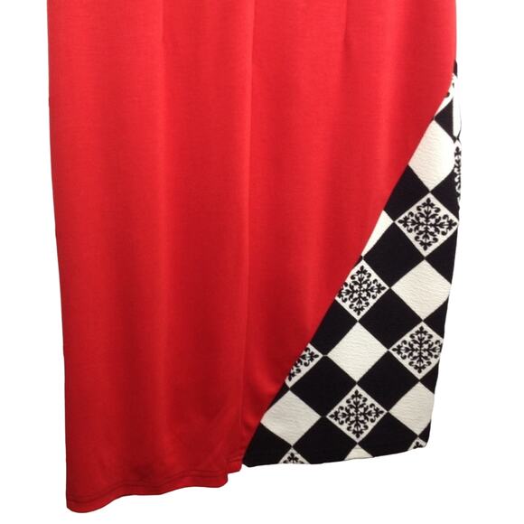 Homeyee Checkered Sleeveless Red Dress Size 8 - Picture 5 of 8